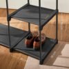 Songmics Fritstående garderobe, sammenfoldeligt skab, frakkeholder med tøjskinner, tøjstativ, åben opbevaring garderobe, opbevaringsarrangør, cloakroom, soveværelse, undersøgelse 112 x 43 x 165 cm, sort ryg24bk - Billede 6