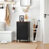 Songmics Storage Cabinet, Floor Cabinet med dør, skænk med justerbar hylde, stålramme, rumbesparende, industriel stil, rustik brun og sort LSC101B01 - Billede 2