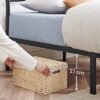 Vasagle dobbeltseng ramme metal seng ramme passer 140 x 190 cm madras gæst seng let samling sort rmb073b01 - Billede 4