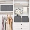 Songmics Storage Cubes, Set med 6, ikke-vævet stof sammenklappelige opbevaringsbokse og legetøjstøj arrangørbakker, grå RYFB06G - Billede 6