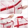 Songmics Christmas Ornament Storage Box, Storage Cube Bin til julepynt, 128 Box Places, Modular Divere, 67 X 34 x 34 cm, semi-gennemsigtig og rød RFB029T01 - Billede 5