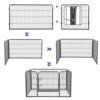 Feandrea hvalp playpen Heavy Duty Play Whelping Pen 4 dele Grå 122 x 70 x 80 cm ppk74g - Billede 5
