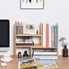 Songmics Desktop Organizer, 3 tilpasningsdygtige moduler, rumbesparende DIY bordplade, små bogreoldekorationer til kontor køkkenbadeværelse, naturlig bambus ofs45nl - Billede 2