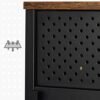 Songmics TV Stand, TV -kabinet, tv -bord med 3 justerbare hylder, rustik brun og sort - Billede 7