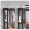 Vasagle boghylde, reol, reolerhed, tv -stativ, konsolbord, 6 rum, til kontor, stue, soveværelse, 33 x 120 x 80 cm, industriel design, rustik brun og sort LLS104B01 - Billede 6