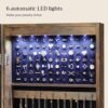Songmics Jewellery Cabinet Armoire, låsbar vægmonteret opbevaringsarrangørenhed til halskædeørering, med spejl og forskellige rum, rustik brun JJC93CB - Billede 4