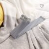 Songmics-pakke med 20 metalbukserbøjler med åben ende og skridsikker belægning, rumbesparelse, 38 cm bred, grå cri04g-20 - Billede 3