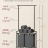 Vasagle Lavandería kurv med 2 sektioner med jernbane til tøj, aftagelige og aftagelige foringer, hylde, 2 x 12,1 gallon, 28,7 x 13 x 69,7 tommer, Jaspeado Gray og Gray Blackboard Blh241g01g01 - Billede 7