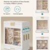 Songmics Smykkeskasse med glasvindue, 5-lags smykkearrangør med 3 sideskuffer, smykkeopbevaring, med lodret opbevaringsplads, Big Mirror, Modern Style, Cloud White og Gold JBC162W01 - Billede 3