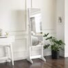 Songmics Jewellery Cabinet, Mirror Armoire, Standing Mirror, spejl i fuld længde, Låsbar smykkearrangør, gaveide - Billede 2