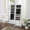 Songmics Jewellery Cabinet, Mirror Armoire, Standing Mirror, spejl i fuld længde, Låsbar smykkearrangør, gaveide - Billede 3