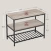 Vasagle Kitchen Island med 3 hylder, 47,2 tommer køkkenhylde med stor bordplade, stabil stålstruktur, industriel, let at samle, greige og sort ukki001b02 - Billede 2