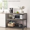 Vasagle Kitchen Island med 3 hylder, 47,2 tommer køkkenhylde med stor bordplade, stabil stålstruktur, industriel, let at samle, greige og sort ukki001b02 - Billede 5