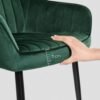 Songmics spisestol, lænestol, polstret stol med armlæn, metalben, fløjlsafdækning, sædebredde 49 cm, max. 110 kg - til undersøgelse, stue, soveværelse - Billede 6