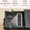Vasagle sidebord med strømstrimmel, smal sidebord med USB -porte, tasker, natbord, til stue, soveværelse, sort træeffekt Let311b56 - Billede 5