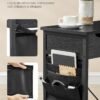 Vasagle sidebord med strømstrimmel, smal sidebord med USB -porte, tasker, natbord, til stue, soveværelse, sort træeffekt Let311b56 - Billede 6