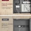 Vasagle sidebord med strømstrimmel, smal sidebord med USB -porte, tasker, natbord, til stue, soveværelse, sort træeffekt Let311b56 - Billede 7