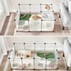 Songmics Pet Playpen med gulv, lille dyreindkapsling, DIY plastikbur, indendørs løb for hamstere, kaniner, pindsvin, marsvin, hvid LPC001W01 - Billede 2