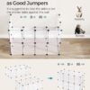 Songmics Pet Playpen med gulv, lille dyreindkapsling, DIY plastikbur, indendørs løb for hamstere, kaniner, pindsvin, marsvin, hvid LPC001W01 - Billede 4