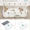 Songmics Pet Playpen med gulv, lille dyreindkapsling, DIY plastikbur, indendørs løb for hamstere, kaniner, pindsvin, marsvin, hvid LPC001W01 - Billede 5