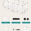 Songmics Pet Playpen med gulv, lille dyreindkapsling, DIY plastikbur, indendørs løb for hamstere, kaniner, pindsvin, marsvin, hvid LPC001W01 - Billede 7