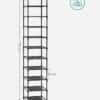 Sort skostativ med 10 hylder, pladsbesparende design, metalramme.