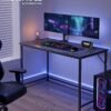 Vasagle Desk, lille computerbord, skrivebordsbord, til kontor, soveværelse, 60 x 120 x 75 cm, industriel design, metalramme, sort, LWD039B56 - Billede 2