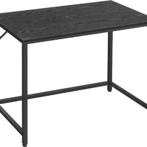 Vasagle -skrivebord, lille computerskrivebord, kontorbord, til undersøgelse, soveværelse, 50 x 100 x 75 cm, industriel design, metalramme, sort LWD041B56