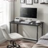 Vasagle -skrivebord, lille computerskrivebord, kontorbord, til undersøgelse, soveværelse, 50 x 100 x 75 cm, industriel design, metalramme, sort LWD041B56 - Billede 2