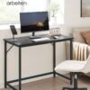 Vasagle -skrivebord, lille computerskrivebord, kontorbord, til undersøgelse, soveværelse, 50 x 100 x 75 cm, industriel design, metalramme, sort LWD041B56 - Billede 3