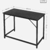 Vasagle -skrivebord, lille computerskrivebord, kontorbord, til undersøgelse, soveværelse, 50 x 100 x 75 cm, industriel design, metalramme, sort LWD041B56 - Billede 4