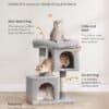 Multifunktionelt katte træ med huler, platforme og scratching posts.