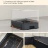 Feandrea lukket kuldkasse til katte, toilethus, aftagelig bakke, skovl, børste, til store katte, belastningskapacitet 15 kg, anti-mærke, anti-leakage, beige og sort PPT001W01 - Billede 3