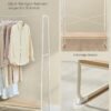 Vasagle tøjstativ, frakke rack, 45 x 120 x 160 cm, sko rack, åben garderobe, eg hvid - Billede 5