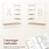 Vasagle tøjstativ, frakke rack, 45 x 120 x 160 cm, sko rack, åben garderobe, eg hvid - Billede 6