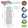 Kaffekande i Jade, 1 liter, lavet i Tyskland, BPA-fri, 315x142 mm.