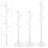 VASAGLE Coat Tree med 7 afrundede kroge, Wood Hall Tree, Entryway tøjstativ, hvid - Billede 3