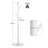 VASAGLE Coat Tree med 7 afrundede kroge, Wood Hall Tree, Entryway tøjstativ, hvid - Billede 5