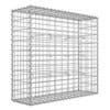Metalgabionbur med 5x10 cm mesh til sten i sølvfarve.