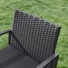SONGMICS GGF010B05 Balcony Garden Furniture Set PE Polyrattan Lounge Set Table and 2 Chairs Patio Furniture Easy Assembly Outdoor for Patio Balcony Garden Black - Billede 6