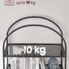 VASAGLE 5-lags hylde, hærdet glas reol, buet design, stålkonstruktion, sort og grå - Billede 6