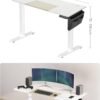 SONGMICS Højdejusterbart elektrisk skrivebord, 60 x 140 x (72-120), base hvid/beige - Billede 2