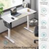 SONGMICS Højdejusterbart elektrisk skrivebord, 60 x 140 x (72-120), base hvid/beige - Billede 3