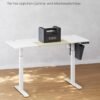 SONGMICS Højdejusterbart elektrisk skrivebord, 60 x 140 x (72-120), base hvid/beige - Billede 5
