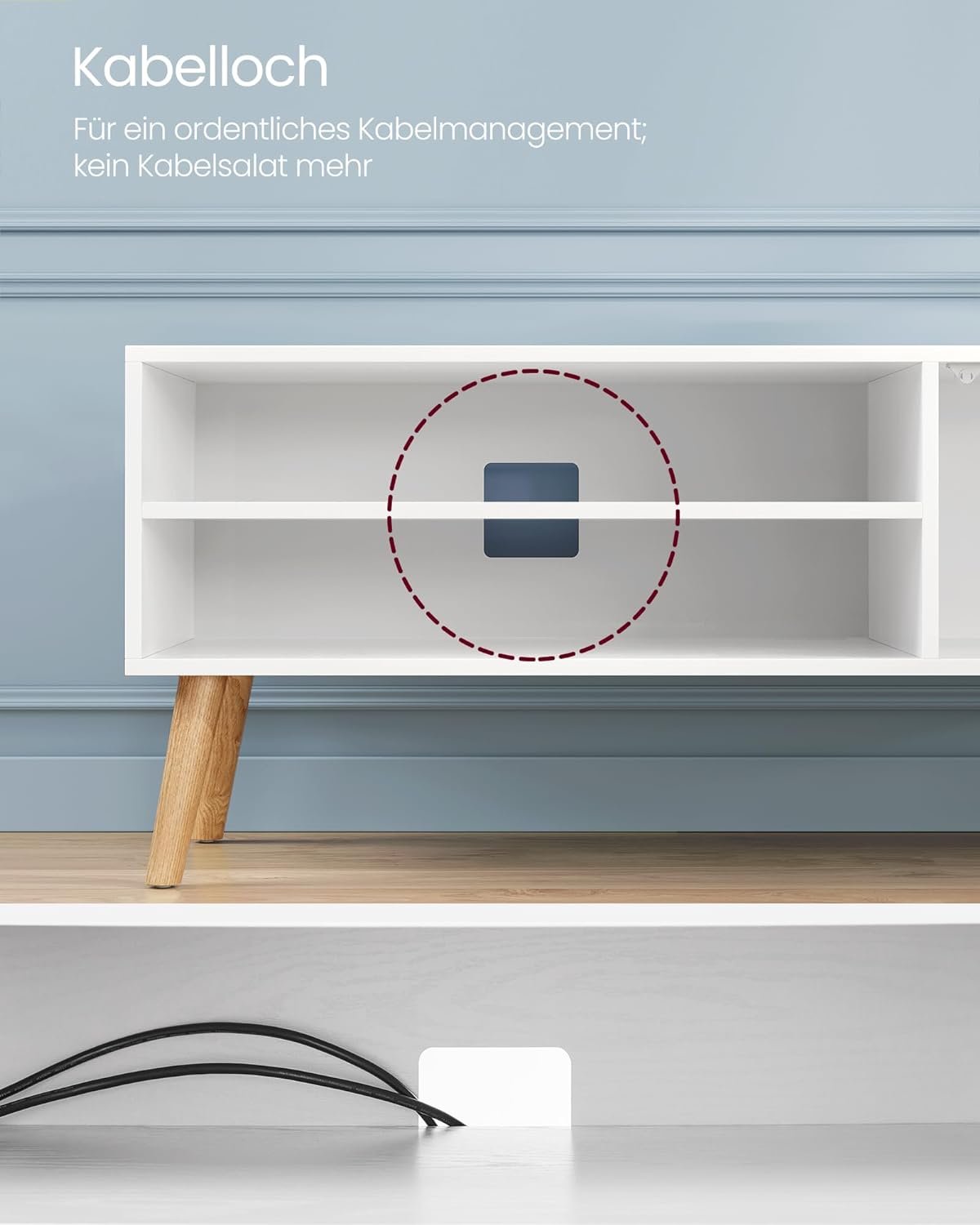 VASAGLE TV-skab, Lowboard TV-skab til TV, 120 cm Hvid 6 VASAGLE TV-skab, Lowboard TV-skab til TV, 120 cm Hvid - Billede 6