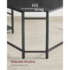 Skrivebord, L-formet hjørnebord, 138 x 138 x 76 cm, sort med trækorn - Billede 3
