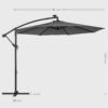 Cantilever Haveparasol med Solcelledrevne Led-lys, 3m Bananparaply med Base, Håndsving til Åbning og Lukning, Solsejl med Beskyttelse Upf 50+, Grå - Billede 5