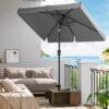 Parasol 200 X 150 Cm, rektangulær altanparaply, solafskærmning Upf 50+, 30° uden stativ, grå - Billede 2