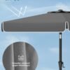 Parasol 200 X 150 Cm, rektangulær altanparaply, solafskærmning Upf 50+, 30° uden stativ, grå - Billede 5