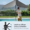 Parasol 200 X 150 Cm, rektangulær altanparaply, solafskærmning Upf 50+, 30° uden stativ, grå - Billede 3